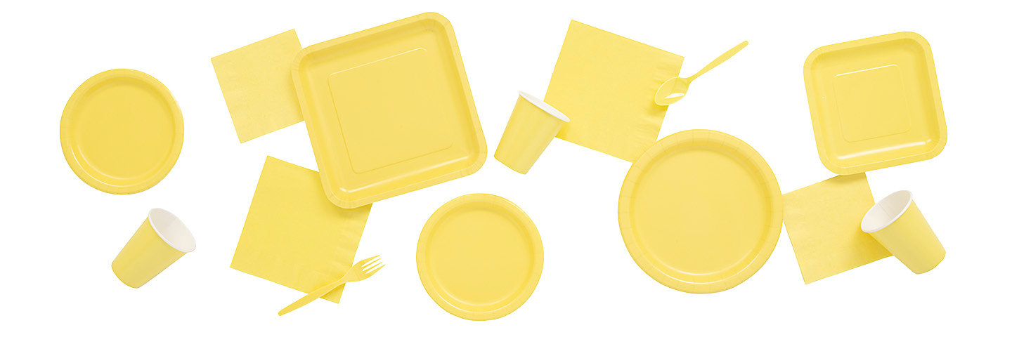 Solid Color Yellow Tableware