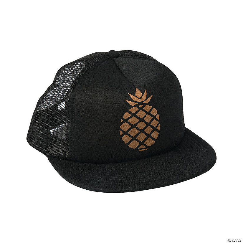 Pineapple Pug Classic Flat-Brimmed Trucker Hat Baseball Cap Black