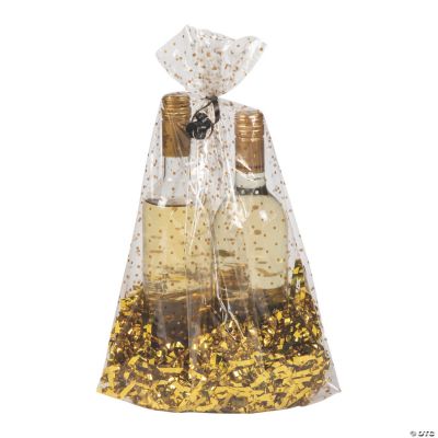 Large Gold Polka Dot Cellophane Bags Discontinued