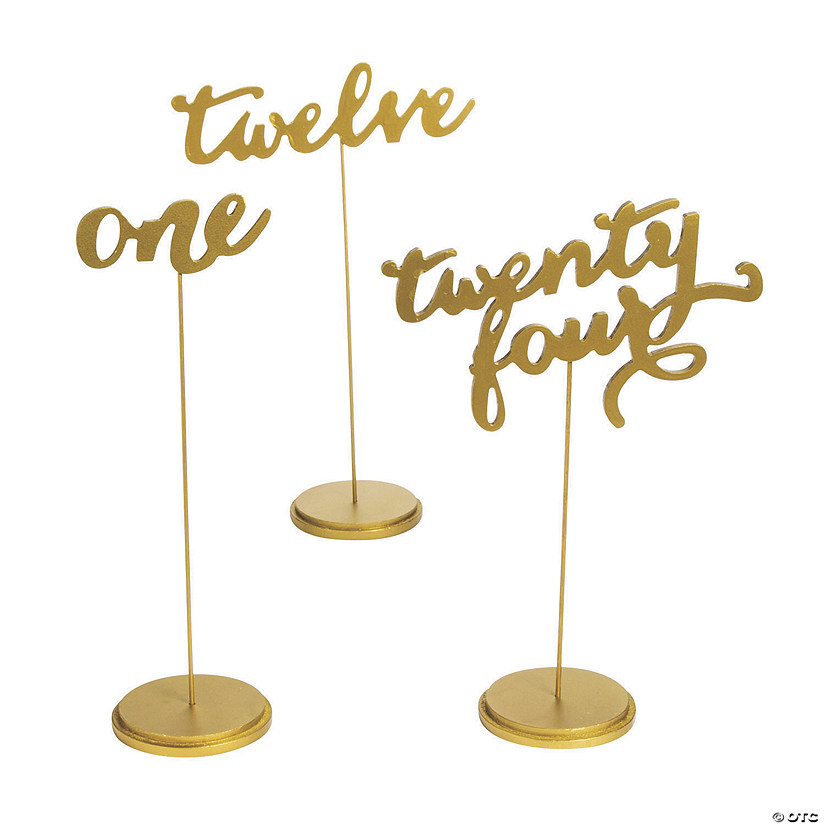 Table Numbers Stand Acrylic Wedding sign Reception Table centrepiece Silver Gold 