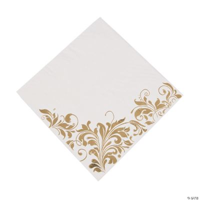 White with Gold Foil Luncheon Napkins | Oriental Trading