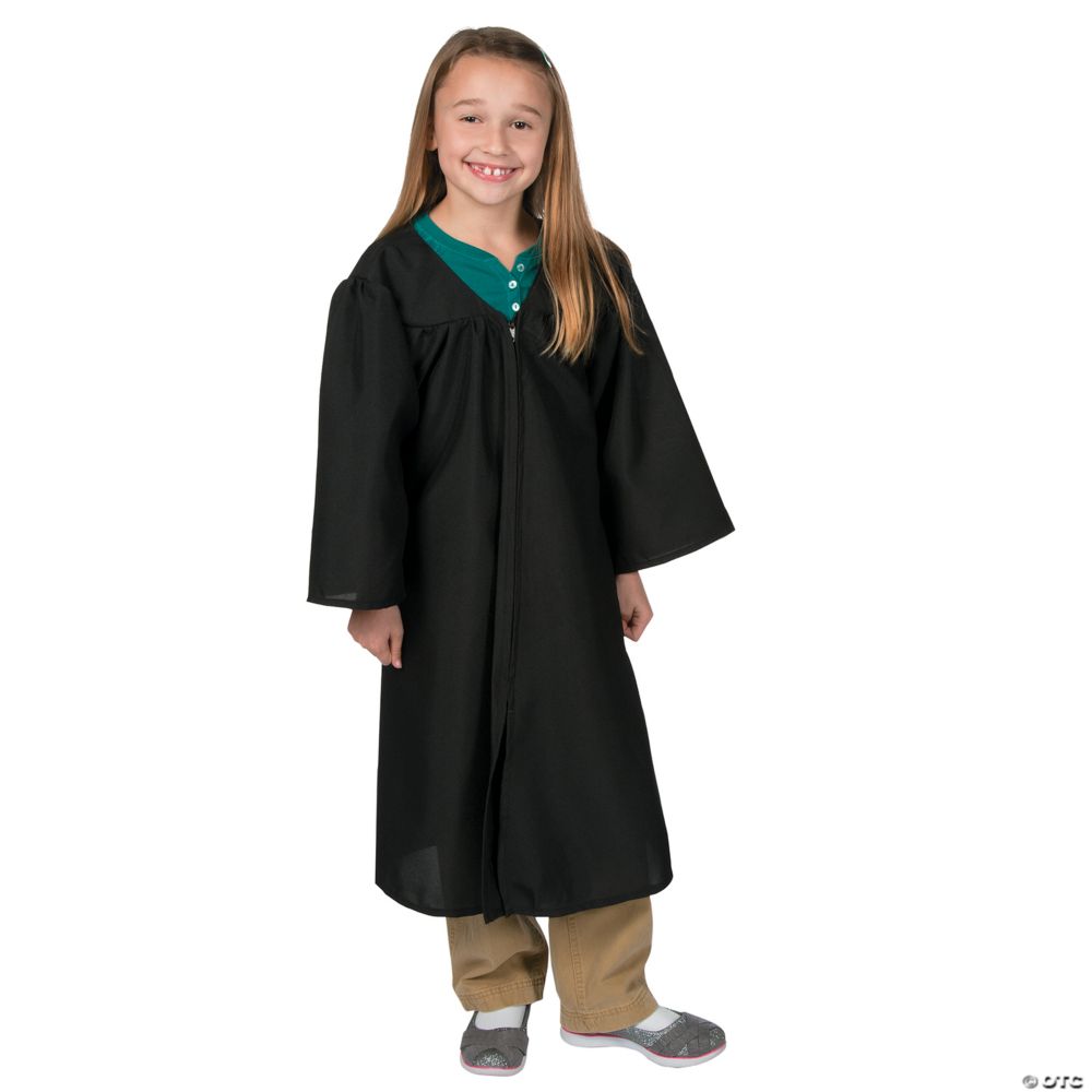 Kids' Black Matte Elementary School Graduation Robe
