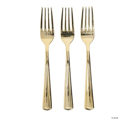 180 PCS Gold Classic Cutlery Plastic Silverware Set Forks, Knives