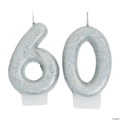 60th Birthday Sparking Celebration Candle Oriental Trading