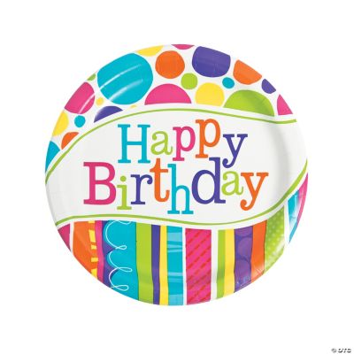 Bright & Bold Birthday Party Paper Dinner Plates - 8 Ct.