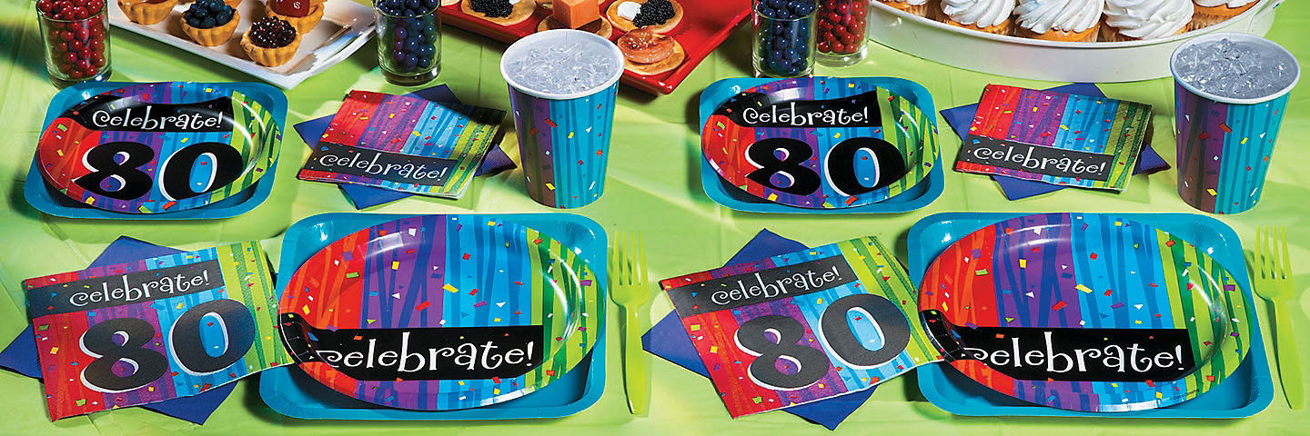 80th Birthday Celebration Party Supplies