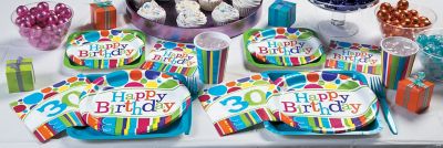 Bright & Bold 30th Birthday Party Supplies