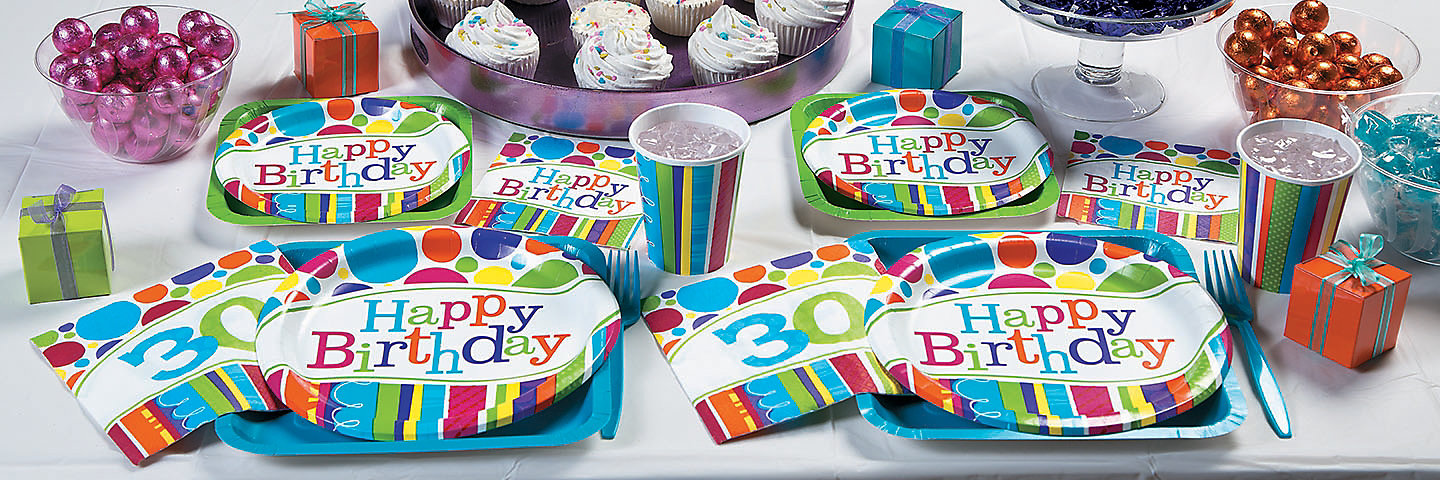 Bright & Bold 30th Birthday Party Supplies