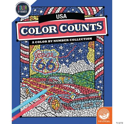 Color by Number Color Counts - Travel the USA