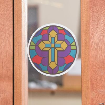 Stained Glass Cross Window Clings Discontinued