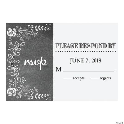 Personalized Chalk Floral Wedding Response Cards 