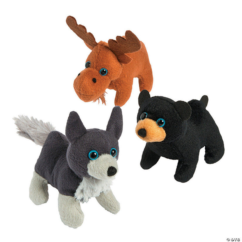 Woodland Wolf, Bear & Moose Stuffed Animals - 12 Pc. | Oriental Trading