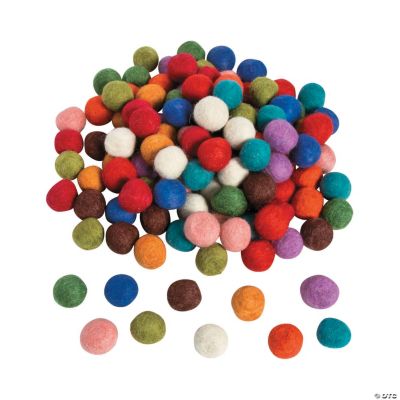 Felt Pom Poms,Wool Felt Balls 60 Pieces,0.6 Inch Handmade Felted 40 Colors  Bulk Wool Felt Pom Pom Balls Small Puff for DIY Arts,Crafts Projects,Felting  and Garland 