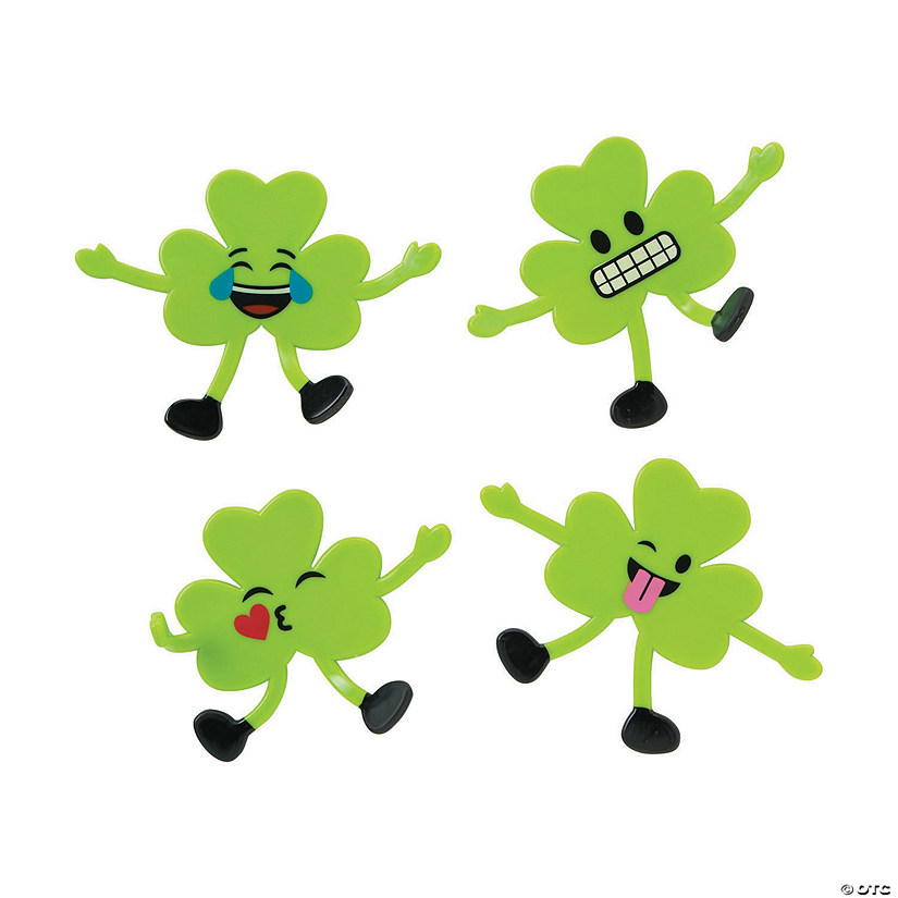 St. Patrick’s Day Emoji Shamrock Bendables - 24 Pc. | Oriental Trading