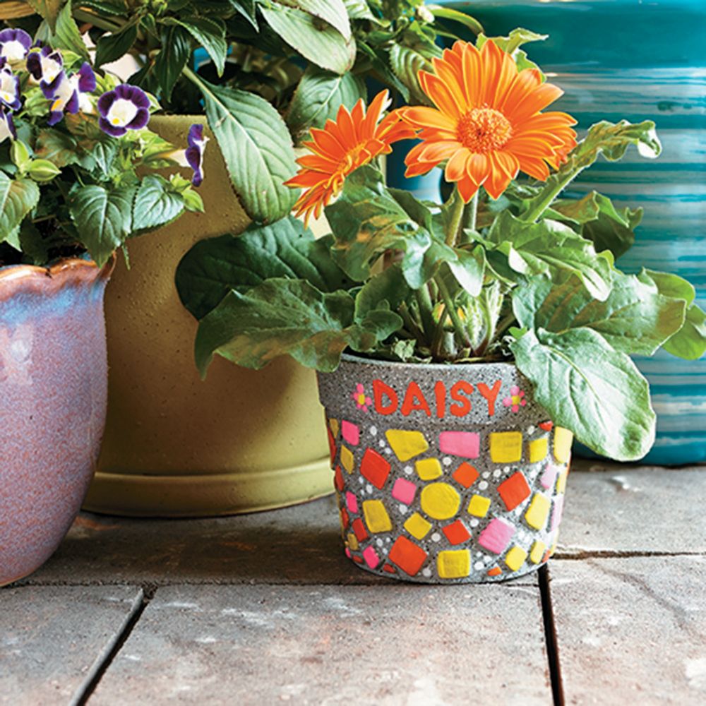 Paint Your Own Stone: Mosaic Flower Pot From MindWare