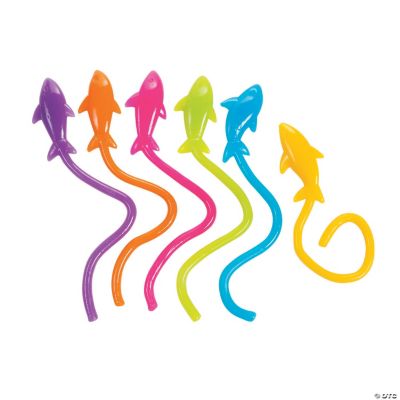 2" Bulk 72 Pc. Colorful Vinyl Stretchy & Sticky Shark Characters