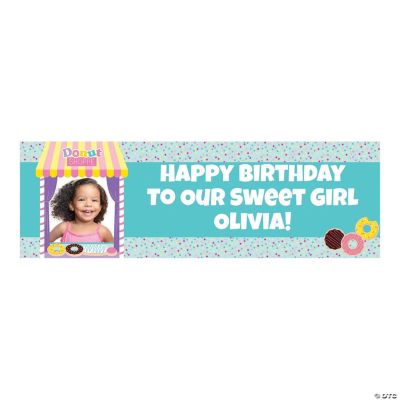 Donut Sprinkles Party Photo Custom Banner Oriental Trading