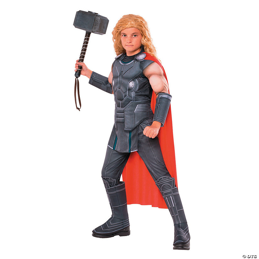Hammer Xi Yin Childrens Superhero Thor Costume Classic Muscle Costume Suit,Includes Headpiece Cape