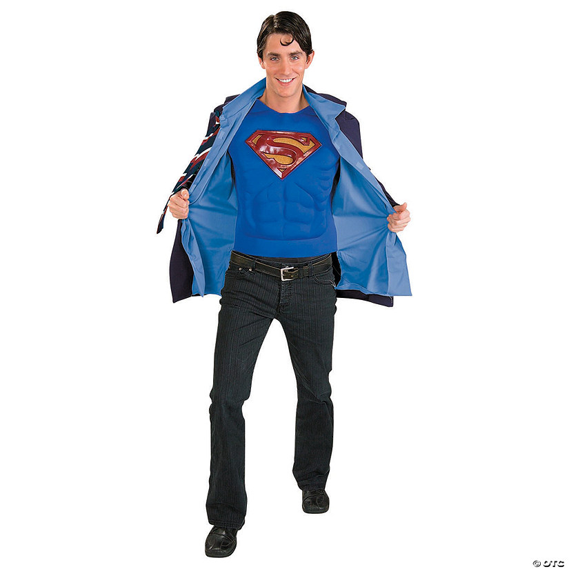 Clark Kent Adult Costume Superman Muscle Chest Mens Jacket Halloween 