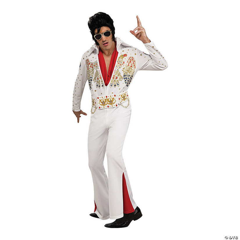 Gold Elvis Costume Vegas Sunglasses with Side Burns Adult Men's Presley Rock 