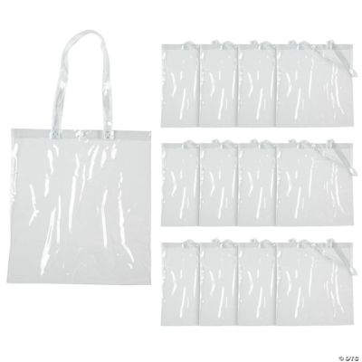 Transparent Clear Grocery Large Tote Bag with Clear Zippered Pouch