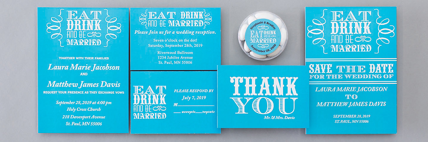 Eat, Drink and Be Married Stationery