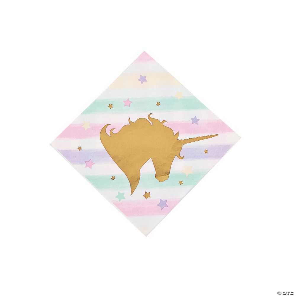 16 Pc 5 Sparkle Unicorn Beverage Napkins