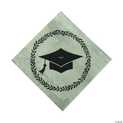 Grad Adventure with Mortarboard Cap Design Luncheon Napkins - 16 Pc ...