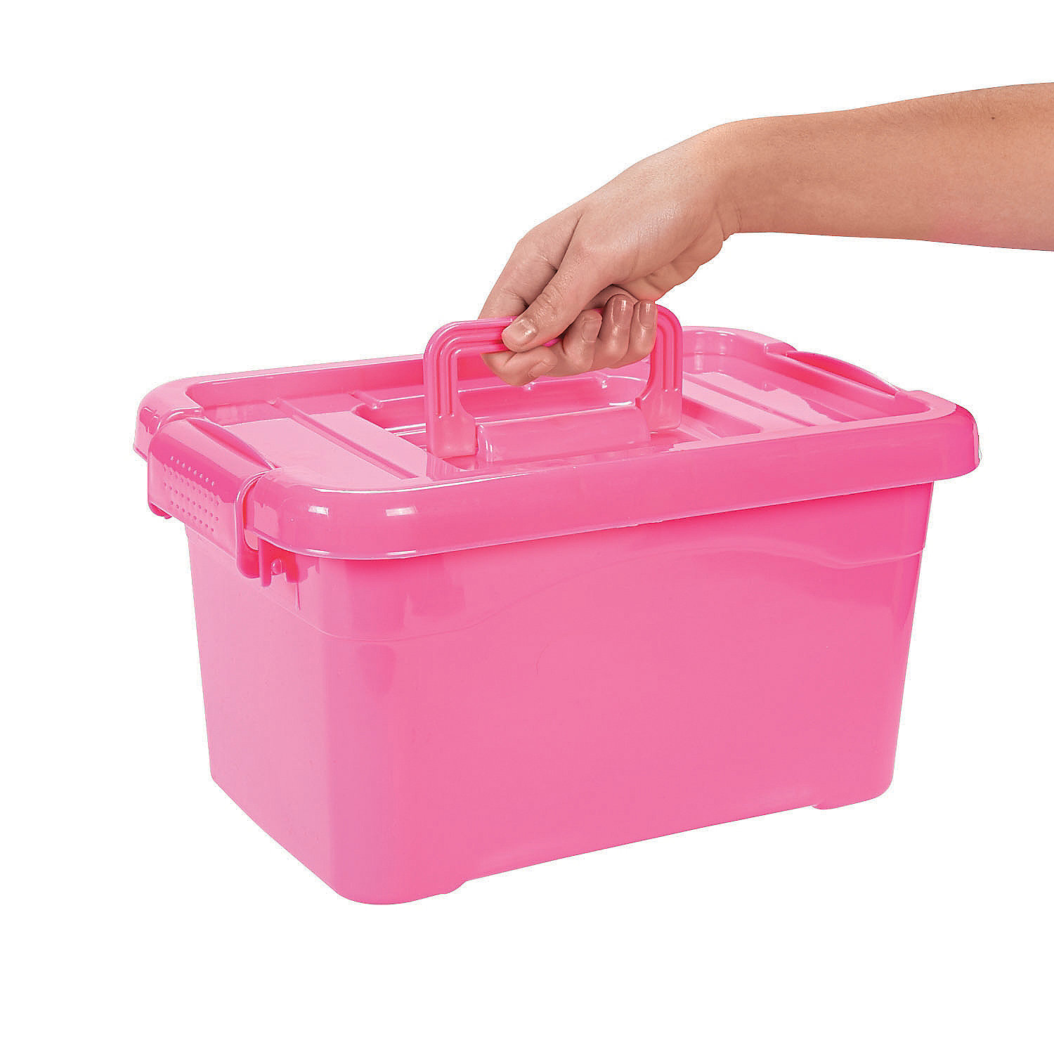Hot Pink Large Locking Storage Bins With Lids