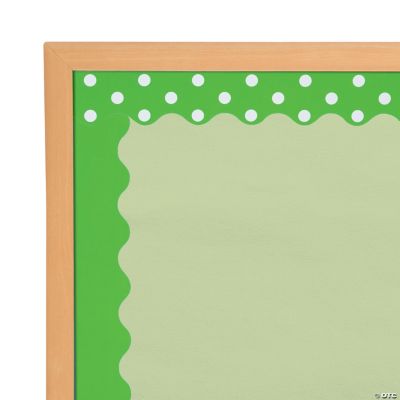 Double-Sided Solid & Polka Dot Bulletin Board Borders - Lime Green - 12 ...
