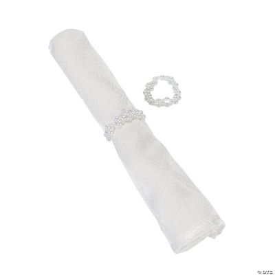 White Faux Pearl Napkin Rings Oriental Trading