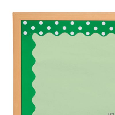 Double-Sided Solid & Polka Dot Bulletin Board Borders - Green - 12 Pc ...