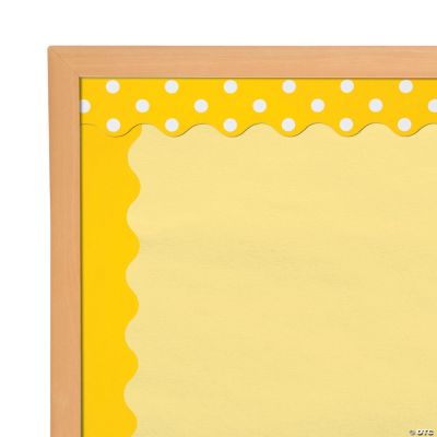 Double-Sided Solid & Polka Dot Bulletin Board Borders - Yellow | eBay