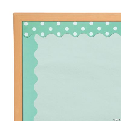 DoubleSided Solid & Polka Dot Bulletin Board Borders Mint Green eBay