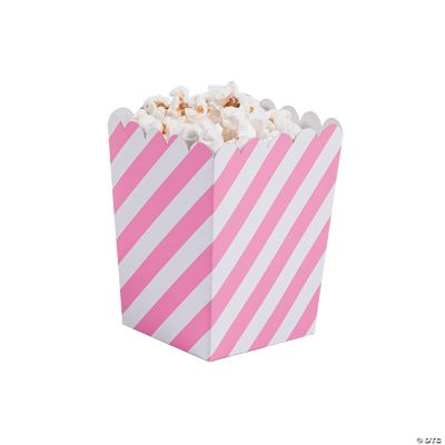 pink and white striped popcorn boxes