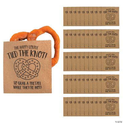 6 1/2" x 7 1/2" Bulk 50 Pc. Tied the Knot Pretzel Bags Oriental Trading