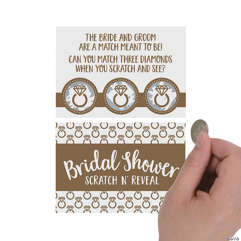 24 Bridal Shower Scratch off Cards Black and White Gift Design 