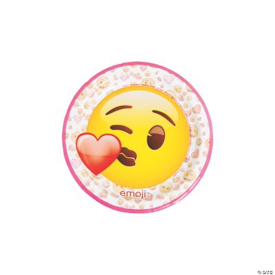 Valentine Emoji Dessert Paper Plates