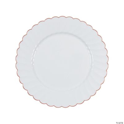 Premium White Elegance Plastic Dessert Plates - 25 Ct.