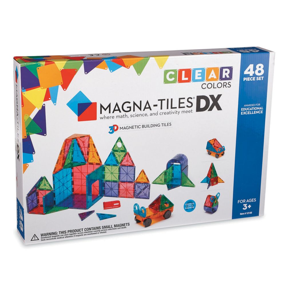 Magna-Tiles Clear Colors 48 Piece Dx Set From MindWare