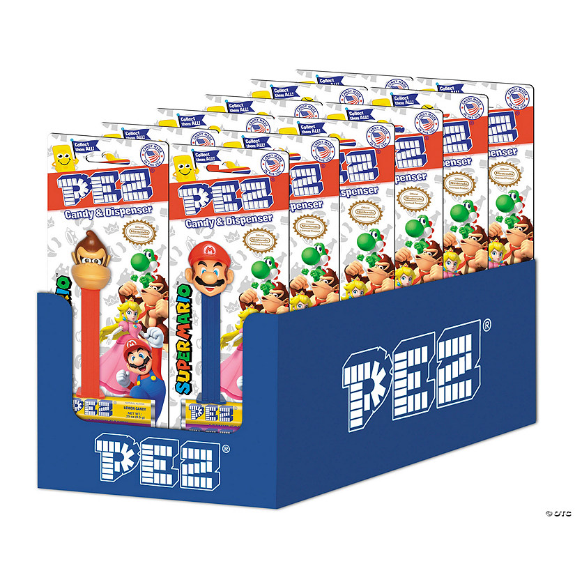PEZ Super Mario Gift Box set with 4 PEZ dispensers and 6 packs of PEZ candy 