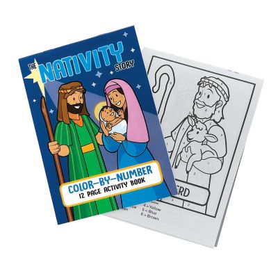 24 Color by Number Nativity Activity Books