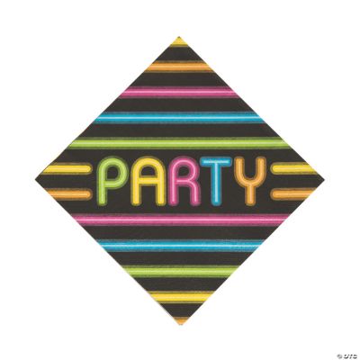 Glow Party Supplies Neon Birthday Party Kit Paper Plates Napkins Cups  Plastic Table cover glow Sticks Glow Bracelets for 16 Guests 