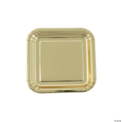 Metallic Gold Square Paper Dessert Plates 8 Ct. Discontinued