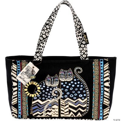 Laurel Burch Medium Tote Zipper Top Spotted Cats