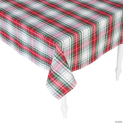 Christmas Plaid Cotton Tablecloth - Discontinued