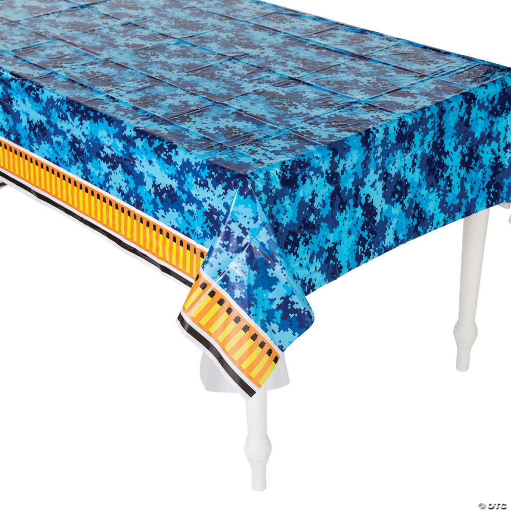 Dart Battle Party Plastic Tablecloth Blue