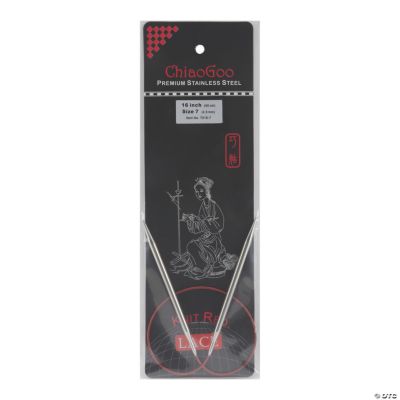 Chiaogoo Red Lace Stainless Circular Knitting Needles 16 Size 7 4 5mm