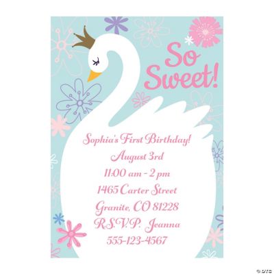 Personalized Sweet Swan Baby Shower 