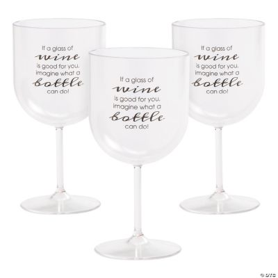 Wine is Good for You Plastic Wine Glasses 12 Ct. Oriental Trading